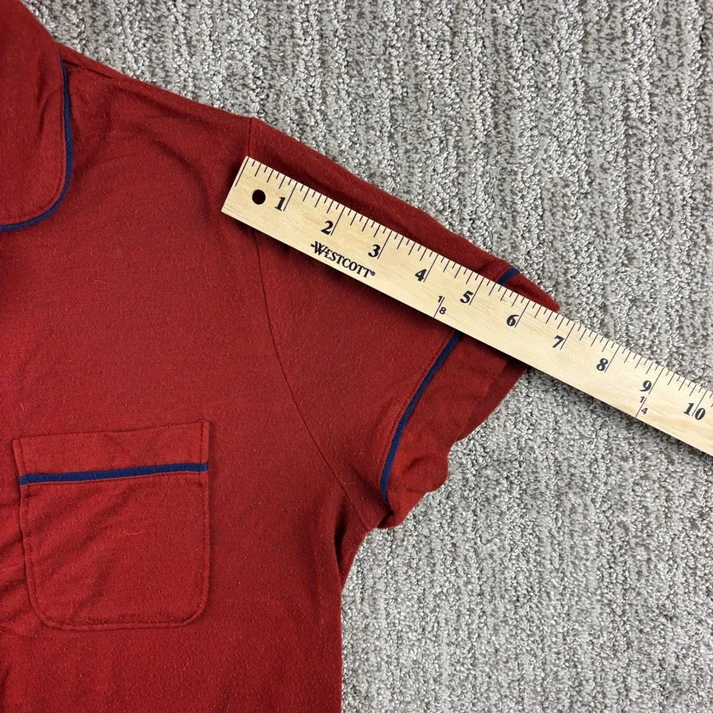 Chicano‎ Omalleo Pajama Set Women's Small Red Blue Trim Lounge Sleepwear